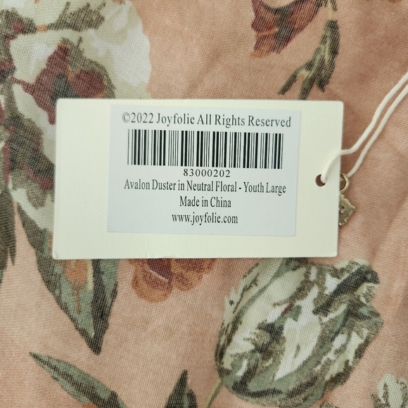 Joyfolie Avalon Duster in Neutral Floral. Size Youth Large. New. - Picture 8 of 8